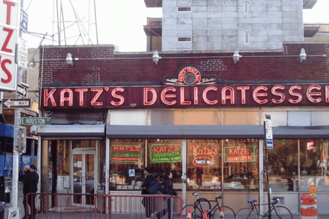 A photo of Katz' delicatessen on the lower east side in New York City